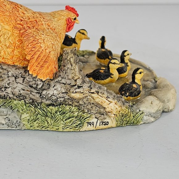 Lowell Davis If You Can't Beat Em Join Em Figurine Chicken Hen Ducklings - Picture 10 of 10